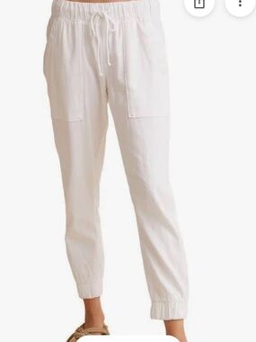 Bella Dahl Cream Drawstring Pocket Joggers